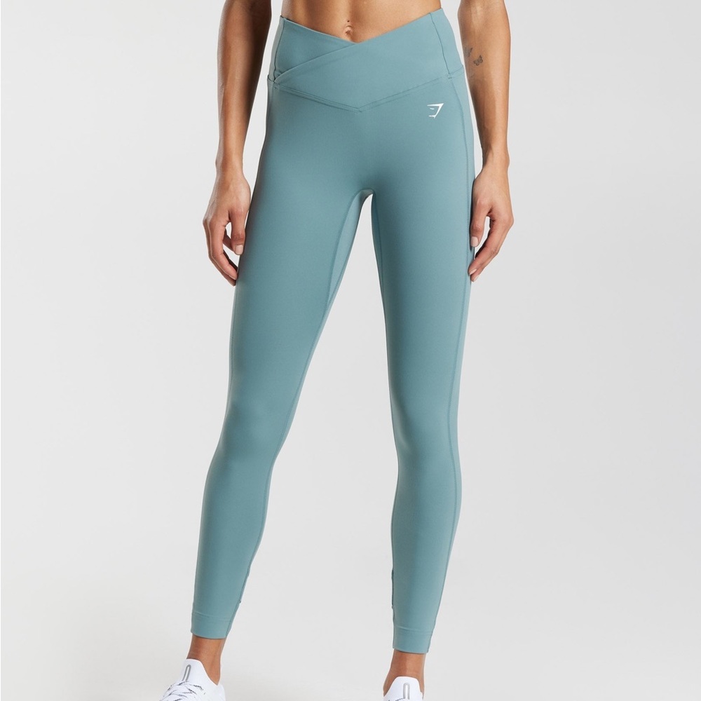 NWT Gymshark Crossover Leggings - Thunder Blue